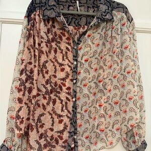 Free People Multicolor Patterned Blouse